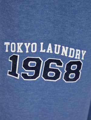 Adalee Brushback Fleece Cuffed Joggers in Cornflower Blue Marl - Tokyo Laundry