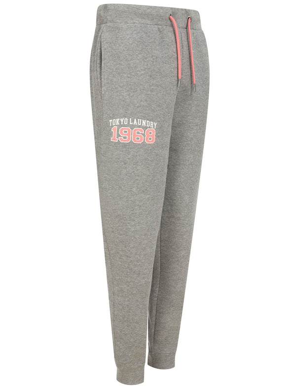 Adalee Brushback Fleece Cuffed Joggers in Mid Grey Marl - Tokyo Laundry