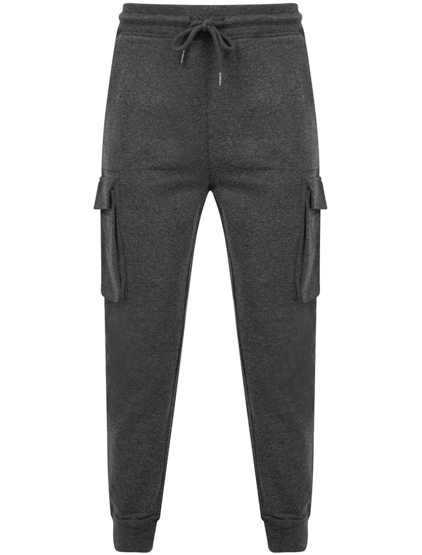 Addison Multi-Pocket Cargo Style Cuffed Joggers in Charcoal Marl - Tokyo Laundry