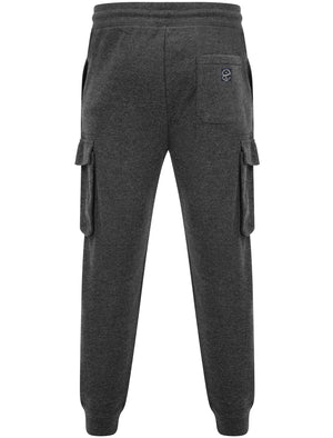 Addison Multi-Pocket Cargo Style Cuffed Joggers in Charcoal Marl - Tokyo Laundry