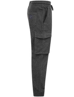 Addison Multi-Pocket Cargo Style Cuffed Joggers in Charcoal Marl - Tokyo Laundry