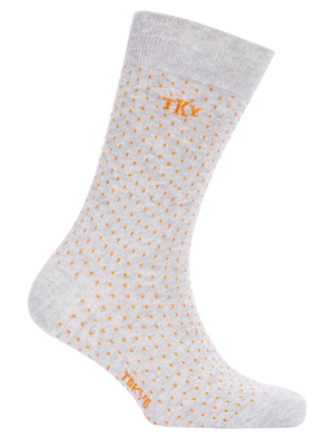 Airile (5 Pack) Cotton Rich Polka Dot Socks in Sage / Orange / Yellow / Red / Blue - Tokyo Laundry