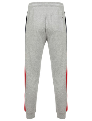 Asmodeus Pant Cuffed Joggers with Contrast Coloured Side Panels In Light Grey Marl - Tokyo Laundry