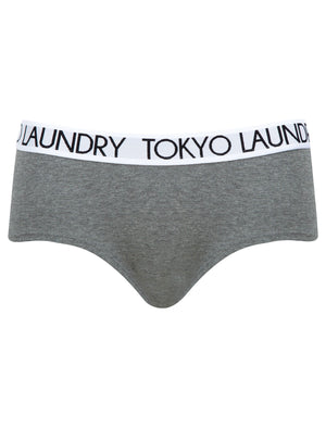 Ayal (3 Pack) Cotton Assorted Short Boxer Briefs in Light Grey Marl / Jet Black / Mid Grey Marl - Tokyo Laundry