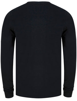 Bearer Motif Cotton Jersey Long Sleeve Top In Jet Black - Tokyo Laundry