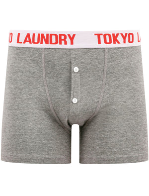 Beldon (2 Pack) Boxer Shorts Set in High Risk Red / Bright White - Tokyo Laundry