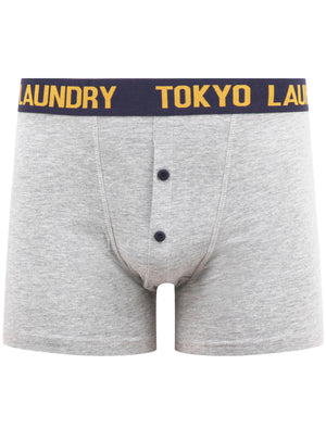 Beldon (2 Pack) Boxer Shorts Set in Navy Blazer / Zinnia Orange - Tokyo Laundry