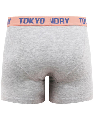 Beldon (2 Pack) Boxer Shorts Set in Papaya Punch / Washed Blue - Tokyo Laundry