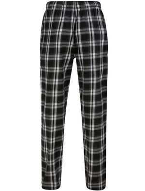 Bennett Brushed Flannel Woven Checked Cotton Lounge Pants in Jet Black  - Tokyo Laundry