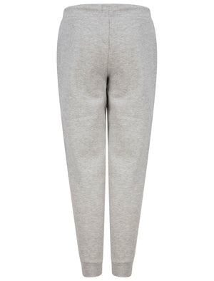 Biscuit Brushback Fleece Cuffed Joggers in Light Grey Marl - Tokyo Laundry