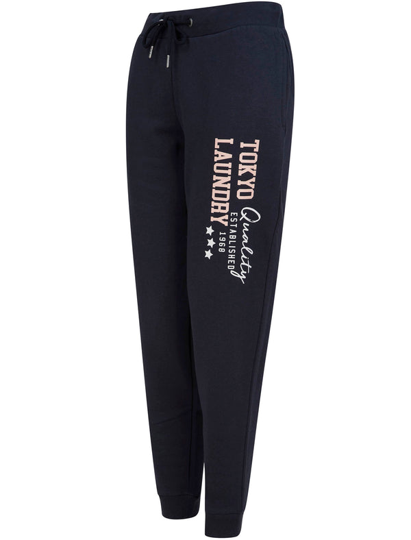 Biscuit Brushback Fleece Cuffed Joggers in Sky Captain Navy - Tokyo Laundry