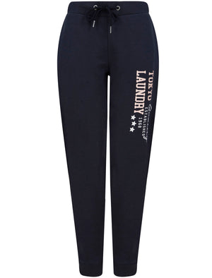 Biscuit Brushback Fleece Cuffed Joggers in Sky Captain Navy - Tokyo Laundry