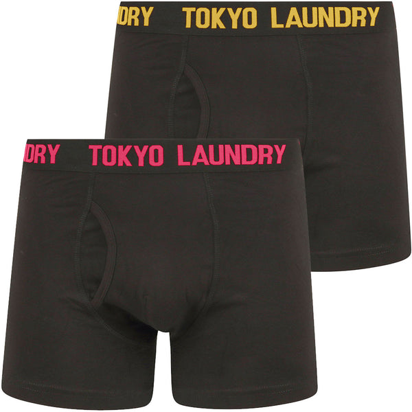 Booker (2 Pack) Boxer Shorts Set in Beetroot Pink / Lemon Chrome - Tokyo Laundry