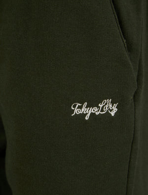 Boy's Pillar (2 Pack) Cotton Rich Cuffed Joggers Set in Black / Duffle Bag Green - Tokyo Laundry Kids (5-13yrs)