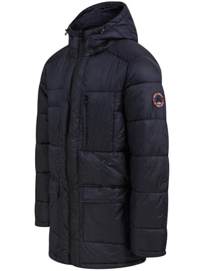 Cachora Quilted Puffer Jacket with Hood in Sky Captain Navy - Tokyo Laundry Active Tech