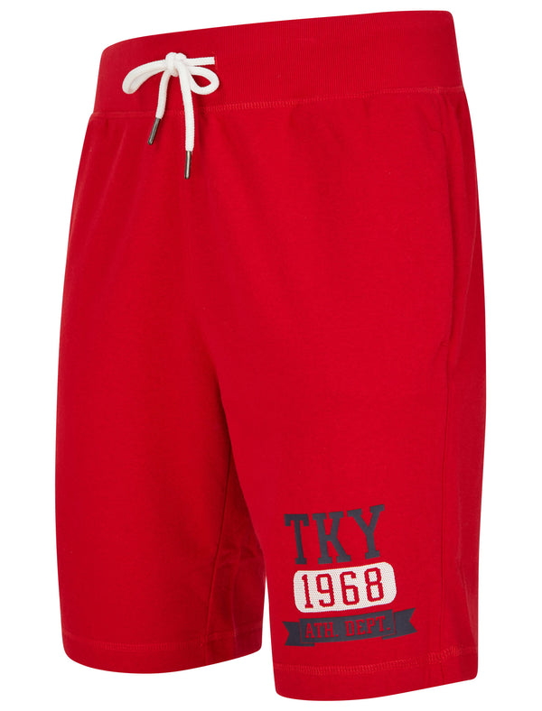 Caller Brushback Fleece Jogger Shorts In Barados Cherry - Tokyo Laundry