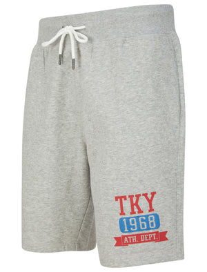 Caller Brushback Fleece Jogger Shorts In Light Grey Marl - Tokyo Laundry