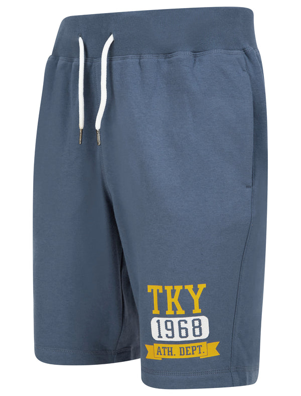 Caller Brushback Fleece Jogger Shorts In Vintage Indigo - Tokyo Laundry