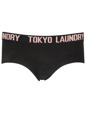 Camellia Polka Dot Racer Tank Top Underwear Set in Sailor Jet Black / Bridal Rose - Tokyo Laundry