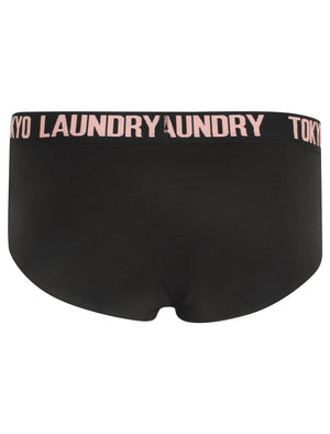 Camellia Polka Dot Racer Tank Top Underwear Set in Sailor Jet Black / Bridal Rose - Tokyo Laundry