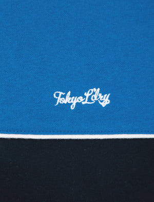 Carpenter Colour Block Zip Through Hoodie In Jet Blue - Tokyo Laundry