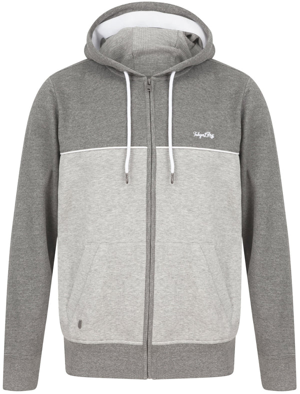 Carpenter Colour Block Zip Through Hoodie In Mid Grey Marl - Tokyo Laundry