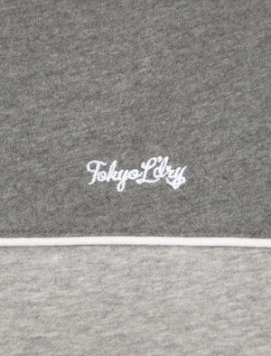 Carpenter Colour Block Zip Through Hoodie In Mid Grey Marl - Tokyo Laundry