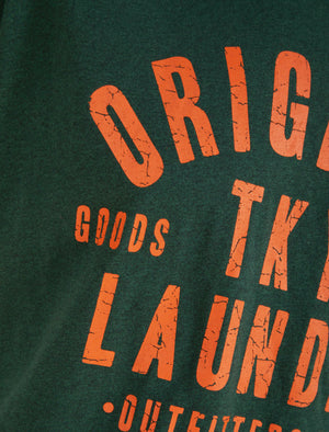 Cartel Motif Cotton Jersey Grindle T-Shirt in Green - Tokyo Laundry