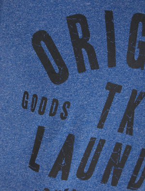 Cartel Motif Cotton Jersey Grindle T-Shirt in Light Blue - Tokyo Laundry
