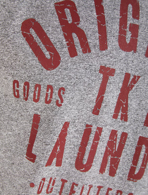 Cartel Motif Cotton Jersey Grindle T-Shirt in Light Grey - Tokyo Laundry