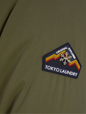 Cleo Microfleece Lined Hooded Taslon Ripstop Coat In Grape Leaf - Tokyo Laundry