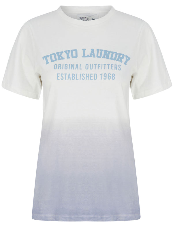 Cressida Motif Dip Dye Cotton Jersey T-Shirt in Forget-Me-Not Blue - Tokyo Laundry