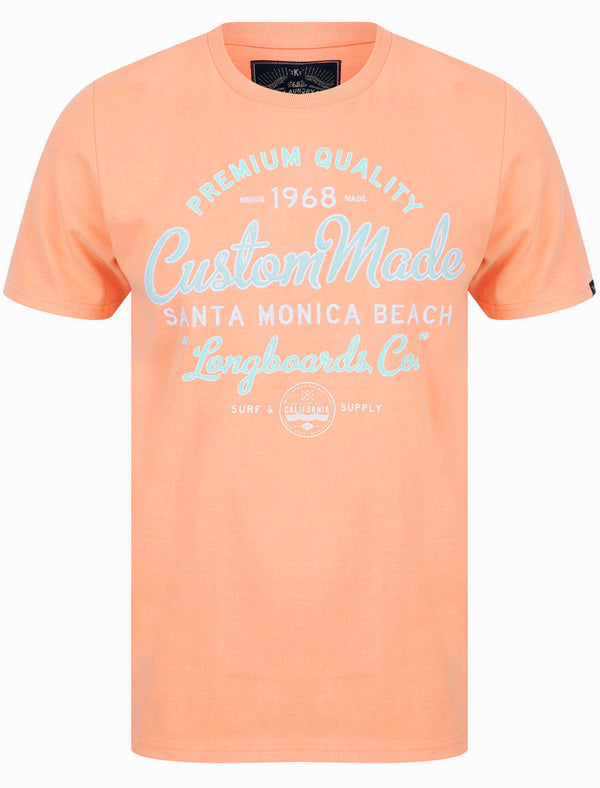 Custom Made Applique Motif Cotton Jersey T-Shirt In Papaya Punch - Tokyo Laundry