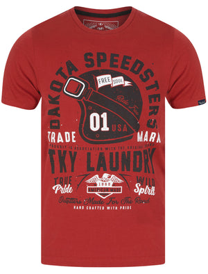 Dakota Speedsters Motif Cotton Jersey T-Shirt in Rosewood - Tokyo Laundry