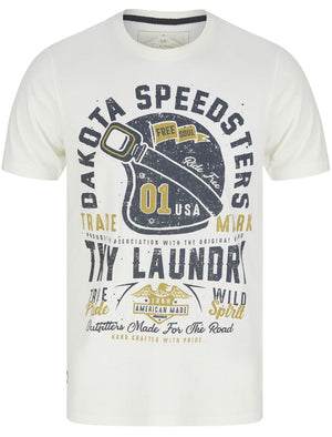 Dakota Speedsters Motif Cotton Jersey T-Shirt in Snow White - Tokyo Laundry