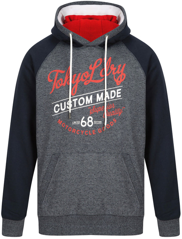 Dawson Raglan Sleeve Brushback Fleece Pullover Hoodie in Sky Captain Navy Siro - Tokyo Laundry