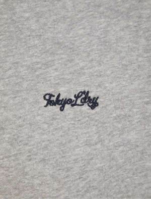 Descent Basic Zip Through Fleece Hoodie with Borg Lined Hood In Light Grey Marl - Tokyo Laundry
