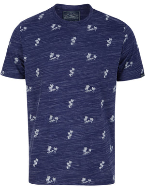 Desert Island Print Cotton Jersey T-Shirt In Patriot Blue - Tokyo Laundry