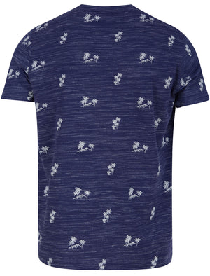 Desert Island Print Cotton Jersey T-Shirt In Patriot Blue - Tokyo Laundry