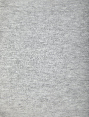 Diablo Brushback Fleece Zip Through Hoodie with Contrast Side Panels in Light Grey Marl - Tokyo Laundry