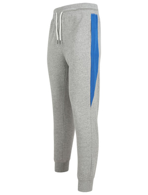 Diablo Pant Cuffed Joggers with Colour Block Side Panels In Light Grey Marl - Tokyo Laundry