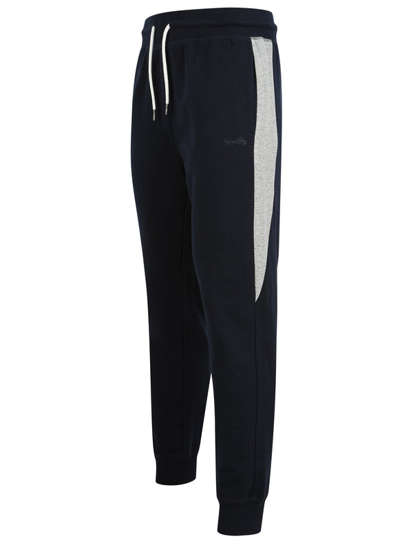 Diablo Pant Cuffed Joggers with Colour Block Side Panels In Sky Captain Navy - Tokyo Laundry