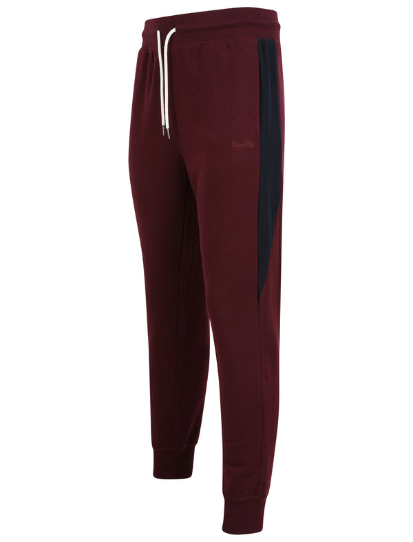 Diablo Pant Cuffed Joggers with Colour Block Side Panels In Winetasting - Tokyo Laundry