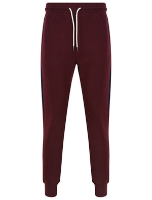 Diablo Pant Cuffed Joggers with Colour Block Side Panels In Winetasting - Tokyo Laundry