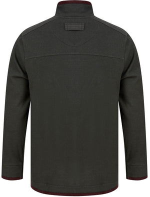 Didsbury Cotton Pique Half Zip Neck Sweater Top in Pirate Black - Tokyo Laundry