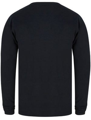 Dissolved Motif Cotton Jersey Long Sleeve Top In Jet Black - Tokyo Laundry
