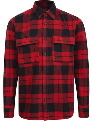 Dunham Heavy Cotton Twill Checked Over Shirt In Chilli Pepper Check - Tokyo Laundry