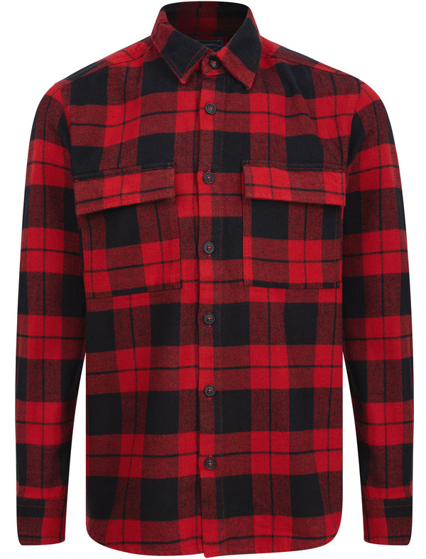 Dunham Heavy Cotton Twill Checked Over Shirt In Chilli Pepper Check - Tokyo Laundry