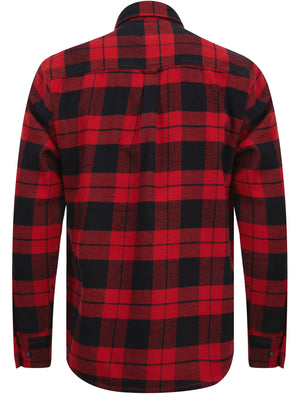 Dunham Heavy Cotton Twill Checked Over Shirt In Chilli Pepper Check - Tokyo Laundry