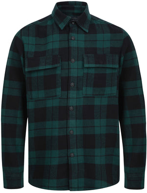 Dunham Heavy Cotton Twill Checked Over Shirt In June Bug Check - Tokyo Laundry